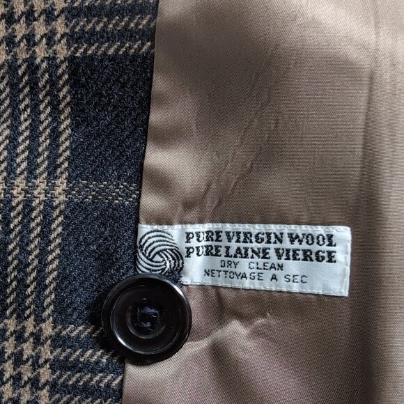 Aquascutum 2-Piece Suit Brown/Tan Houndstooth Skirt/Jacket 100% Wool, Size 8 - Picture 7 of 15